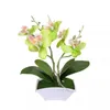 Decorative Flowers 1Pc Potted Handmade Artificial Butterfly Orchid Bonsai Fake Flower PVC Simulated Plants With Pot Home Table Decoration