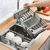 Rangement de cuisine en acier inoxydable Rack de vidange domestique Stockage des accessoires d'organisation modernes simples