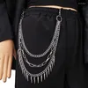 Belts Layered Punk Chain On The Jeans Pants Women Spike Keychains For Men Hip Hop Cool Versatile Men's Waist Ornaments