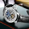 80 Mark Huafei's New Lunar Phase Tourbillon Mechanical voor live streaming, zakelijke waterdichte, high-end stalen riem herenhorloge 19