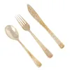 Disposable Flatware 2 Sets Of 36pcs Cutlery Plastic Glittering Utensils Wedding Party Tableware ( Fork Spoon For Each 12pcs)