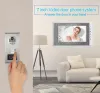 Intercom 7 tum HD Color Video Door Phone Doorbell Intercom System + RFID Access Control Camera för 6 Multi /Family Apartment