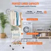 Hangers 3 Laag Rolling Laundry Cart Butler met 4 wielen mand opslag hangende rekkleding badkamer wit