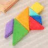 Travesseiro educacional tangram quebra -cabeça criativo Treinamento colorido de geometria cerebral
