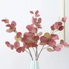 Dekorative Blumen künstliche Pflanze 3D -Druck Eukalyptus Blatt Geld Blume Home Hochzeit Dekoration Topf grün