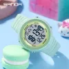 Kijkt sanda kijken 6022 mode sport dameshorloges wit 50m waterdichte digitale horloge voor meisje casual polshorloge relogio feminino