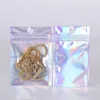 Storage Bags Translucent Hologram 50pcs Flat Cosmatic Eyelash Gift Packaging Pouch Aluminum Foil Holographic Hang Hole