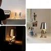 Dekorativa figurer Touch 3-Color LED Night Light Thinker Staty Bedroom Ambient Office Desktop Sculpture Rechargeble Desk Lamp Decoration