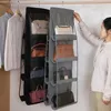 Storage Boxes Bag Double-sided Transparent Visible 6/8 Pockets Hanging Handbag Organizer Wardrobe Closet Dust-Proof Holder