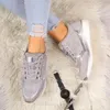 Casual Shoes Women 2024 Fashion Wedge Flat zamek Lace Up Wygodne kobiety trampki kobiety wulkanizowane