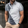 Herren 3d Luxusdruck bequemer Alltagsgolfmenschen Reißverschluss Shortsleeved Polo Shirt 240401