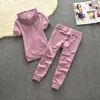 Women's Tracksuits Spring/Summer Velvet Set Hooded Short Sleeve Top And Capris Pants Solid Color Tracksuit Two Piece