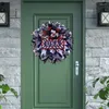 Flores decorativas grinaldas patrióticas com bandeira americana para decoração de porta Memorial Day School El Labor Garden Front