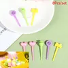 Fourks 8pcs / Set Animal Fruit Fork Grade Plastic Mini Cartoon Kids Cake Dentif dentif