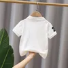 Summer Baby Boys T Shirt Short Sleeve Polo Shirts for Boy Children Solid Color Tee Baby Top Boy Clothes Korea 240319