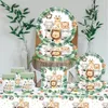 Fête décoration jungle safari anniversaire baby shower jetable table vaisse