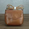 Schoudertassen vintage natuurlijke oliewas koe leer vrouwen messenger echt sling smeken