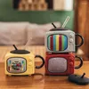 Canecas RETRO RETRO DE TV CERAMICA DE TV CERAMICA RETRO CERMA DE METRINHA COM CAPA CASE CULHAS CRIGATIVAS EXQUISITAS DOBRANDO DOBRANTE