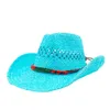 Beralar Yaz Erkek ve Kadın Güneş Şapkaları El Dokusu Batı Kovboy Kağıt Hasır Şapka Geniş Seben Nefes Bitir Plaj Caz Koruma H