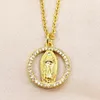 Pendant Necklaces 5 Pieces Juses Virgin Mary Medal Gold Color Plated Necklace Jewelry Chain 90197