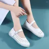 Buty swobodne Mary Janes skórzana kobieta białe mieszkania poślizg na lolicie soft kawaii dziewczyny wiosna letnie zapatillas