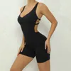 Sexig kvinnlig kort jumpsuit fancy bodysuit one bitar romper gym fitness overall mono playsuits lycra woman kläder rosa kropp 240326