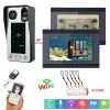 Intercom Maotewang 7 inch Wired WiFi Fingerprint IC Card Video Deur Telefoon Deurbel Intercom System met deurtoegangscontrolesysteem