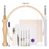 Carpets Punch Needle Kit Carpet Tufting Set Adjustable Yarn Wood For Embroidery Floss Crossstitch