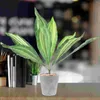 Decorative Flowers 2pcs Artificial Snake Fake Sansevieria Potted Plants For Indoor Outdoor