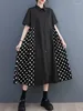 Party Dresses Korean Polka Dot Print Vintage For Women Short Sleeve Loose Casual Shirt Dress Fashion Elegant Clothes Summer 2024