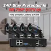 Système Besder 720P POE CCTV Kit 1.0MP Système de sécurité en plein air imperméable / POE INDOR