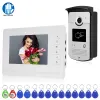 Intercom RFID Video Door Intercom Entry System Kit Wired Video Doorbell Phone IR Camera Waterproof Call Panel for Home with 125KHz Tags