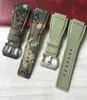 Bekijkbanden Hoge kwaliteit 34 mm24 mm Camo Army Green Nylon Canvas Lederen Riem voor Bell -serie Ross BR01 BR03 Watchband Bracelet BE5645708