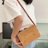 Bolsas de mochila bolsa feminina de ombro tecida à mão Rattan ajustável Rattan composto de grande capacidade Durable Storage Senhoras de compras Viagem