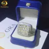 Luxus großer Pass Diamond Tester Diamant Hip Hop Ringe Baguette 925 Sterling Silber Herren Moissanit Ring