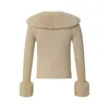 Magliette da donna Cappotto femmina COLORE SOLID COLLATO COLLARE LUSCA COSTA BIBATO Great-rive