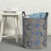 Laundry Bags Blauw En Goud Mandala Patroon Opvouwbare Wasmanden Vuile Kleding Diversen Opbergmand Thuis Organizer Grote Waterdicht Product