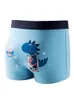 LJMOFA 4PCS Kids Boys Underwear Cartoon Dinosaur Design Childrens Shorts Trosor Bomull Mjuka småbarn Boxare underbyxor B302 240329