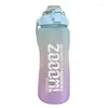 Water Bottles JFBL 2000Ml Large Bottle With Time Marker Portable Leakproof Free Non-Toxic Sports Drinking Straw