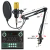 Microphones Hot Selling V9 Sound Carte BM800 Pro Microphone Mixer DJ DJ Mic Stand Condenser USB Karaoke KTV Professional Recording Live