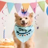 Abbigliamento per cani Outfit di compleanno Happy Cat Chiefar Decort Pet Felt and Polyester Fabrics non facile da sbiadire è un elastico