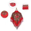Szaliki retro drukowane szalik zima szal boho jesień i ciepłe bawełniane rosyjskie damskie styl etniczny Tassel 1PC