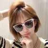 New luxury designer sunglasses Xiaoxiang's Sunglasses Dark Glasses Women's Network Red Same Style INS Tan Cream White Large Face Slimming ch3869