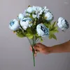 Decorative Flowers Artificial Peony BouquetHigh Ornamental Vintage Floral Bouquets For Festive Family Party Wedding Table Centerpieces