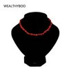 Colliers pendants Perles rouges naturelles Tring pour plage de bijoux Collier Collier Bohemian Colofful Collar déclaration