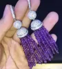 Pendientes Hot Sell Natural 8row Amethyst Amethyst Green Jade Pendientes Micro INAY ACCESORIOS COCONO ACCESORIOS Tassels Pendientes Finas