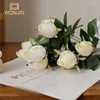 Fleurs décoratives Countryside de style européen Rétro 9 Heads Bouquet Simulation Rose El Home Decoration Wedding Artificiel