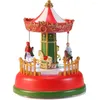 Party Decoration Illuminated Christmas Village Carnival Scene - Animated Carousel With Led Light Holiday Ornaments Gifts Music