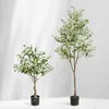 Decorative Flowers Artificial Plant Olive Tree Potted Home Living Room Interior Floor Large Green Window Shopping Mall Decoration Fake Trees