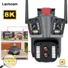 Kameralar 16MP 8K IP kamera dış mekan 4K PTZ güvenlik kamera 10x zoom wifi gözetim üç ekran dört lens mini cctv kubbe p2p izleme